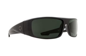 Image of Spy Optic Logan Sunglasses, Black Frame, Happy Grey Green Polar Lens 670939038864