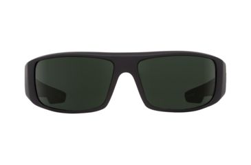 Image of Spy Optic Logan Sunglasses, Soft Matte Black Frame, Happy Grey Green Polar Lens 670939973864