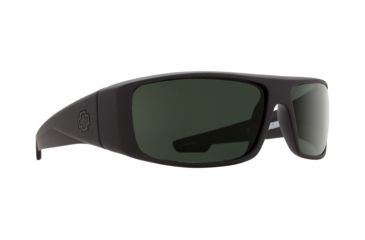Image of Spy Optic Logan Sunglasses, Soft Matte Black Frame, Happy Grey Green Polar Lens 670939973864