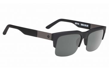Image of Spy Optic Malcolm Sunglasses, Soft Matte Black Frame, Happy Grey Green Polar Lens 673246973864