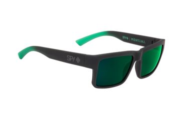 Image of Spy Optic Montana Sunglasses, Soft Matte Black/Green Fade Frame, Happy Gray/Green w/Green Fla Lens, 673407843695