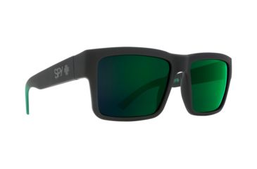 Image of Spy Optic Montana Sunglasses, Soft Matte Black/Green Fade Frame, Happy Gray/Green w/Green Fla Lens, 673407843695