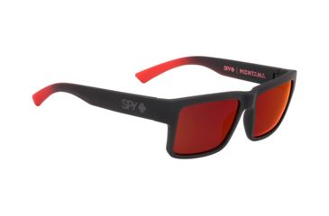 Image of Spy Optic Montana Sunglasses, Soft Matte Black/Red Fade Frame, Happy Gray/Green w/Red Flash Lens, 673407803673