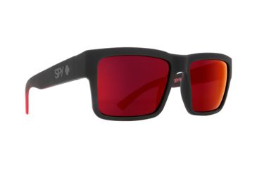 Image of Spy Optic Montana Sunglasses, Soft Matte Black/Red Fade Frame, Happy Gray/Green w/Red Flash Lens, 673407803673