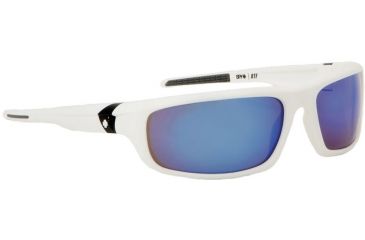 Image of Spy Optic OTF Sunglasses, Matte White Frame, Bronze w/ Blue Spectra Lens 673018396077