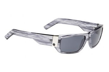 Image of 670924066129 Shiny Black Stripe Tortoise frame, Gray lens