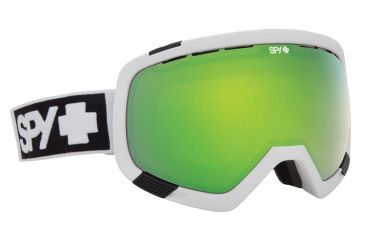 Image of Spy Optic Platoon Goggles - Bronze w/Green Spectra + Blue Contact Lens, Matte White Frame 312012396284