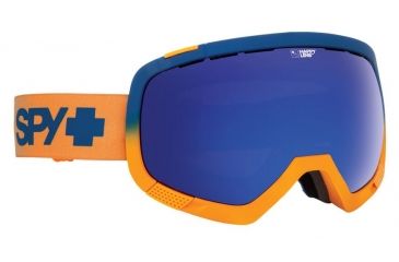 Image of Spy Optic Platoon Ski Goggles - Blue FadeFrame, Happy Bronze W/ Dark Blue Spectra &amp; Happy Persimmon W/ Silver Mirror Lens, 312012105390