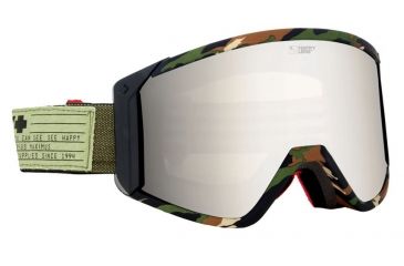 Image of Spy Optic Raider Ski Goggles - FatigueFrame, Happy Bronze W/ Silver Mirror &amp; Persimmon Lens, 313074652387