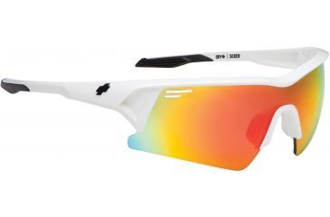 Image of Spy Optic Screw Sunglasses - Matte White Frame and Bronze W/ Red Spectra Lens 673019396083