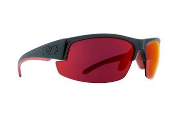 Image of Spy Optic Sprinter Sunglasses, Matte Black Ansi Rx Frame, Happy Gray/Green w/Red Flash Lens, 673502243673