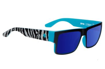 Image of Spy Optic Cyrus Single Vision Prescription Sunglasses, Livery Black Frame, Happy Bronze w/Dark Blue Spectra Lens-673180781317SV