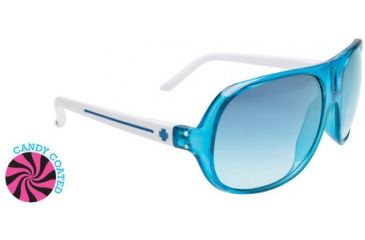 Image of Spy Optic Stratos Sunglasses Translucent Blue w/ White - Blue Fade w/ Blue Flash Lenses