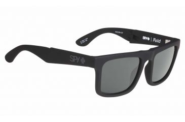 Image of Spy Optic The Fold Sunglasses, Soft Matte Black Frame, Happy Grey Green Lens 673174973863
