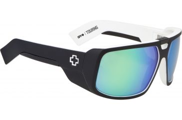 Image of Spy Optic Touring Sunglasses - Whitewall Frame and Grey W/Green Spectra Lens 670795809811