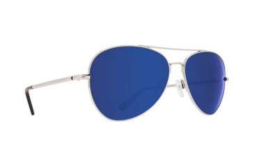 Image of Spy Optic Whistler Sunglasses, Silver Frame, Happy Gray Green W/ Dark Blue Spectra Lens, 673424566503