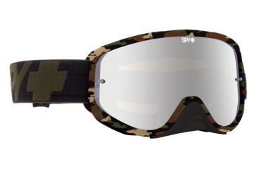 Image of Spy Optic Woot Race Goggles w/Shield Lens Shape, Fatigue  Frame, Smoke w/ Silver Mirror/Clear AFP L 0323346652855
