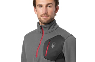 Image of Spyder Bandit Half Zip Stryke Jacket - Mens, Polar/Black/Red, Large, 181388069555P
