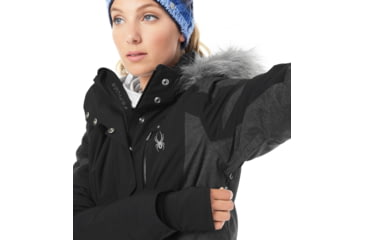 Image of Spyder Meribel Faux Fur Jacket - Womens, Black/Black, 6, 182716001006P