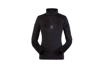 Image of Spyder Shimmer Bug Zip T-Neck Top - Womens, Black, Large, 194091001L