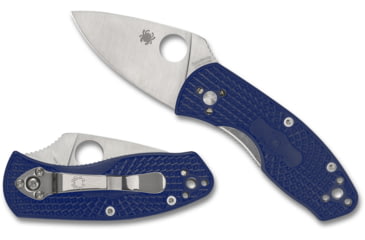 Image of Spyderco Ambitious Lightweight Folding Knife, 2.31in, CPM S35VN, Serrated Leaf Blade, FRN Blue Handle, C148SBL
