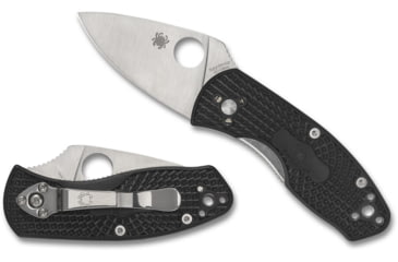 Image of Spyderco Ambitious Lightweight Folding Knife, 2.43in, 8Cr13MoV, Plain Leaf Blade, FRN Black Handle, C148PBK