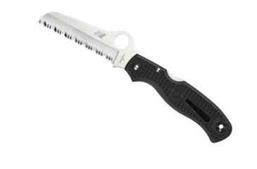 Image of Spyderco Atlantic Salt Black FRN Handle, H-1 Serrated Blade Fold Knife C89SBK