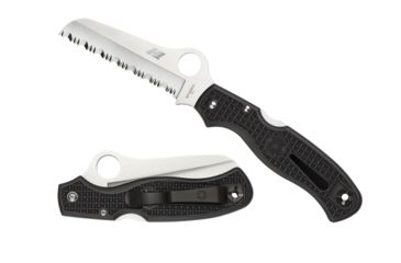 Image of Spyderco Atlantic Salt Black FRN Handle, H-1 Serrated Blade Fold Knife C89SBK