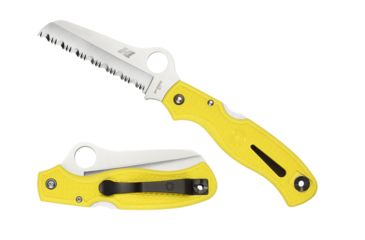 Image of Spyderco Atlantic Salt Yellow FRN Handle, H-1 Serrated Blade Fold Knife C89SYL