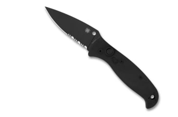 Image of Spyderco Autonomy 2 Automatic Folding Knife, 3.5in, LC200N Steel, CombinationEdge, Drop Point Blade, G-10, Black Handle, C165GPSBBK2
