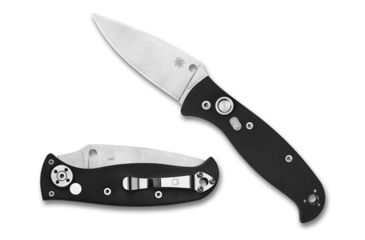 Image of Spyderco Autonomy 2 Automatic Folding Knife, 3.5in, LC200N Steel, Satin Finish, G-10 Steel Black Handle, C165GP2