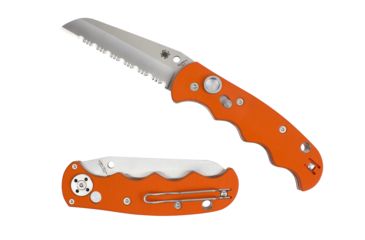 Image of Spyderco Autonomy Automatic Folding Knife, 3.7in, H-1 Steel, Drop Point Blade, G-10, Orange Handle, C165GSOR