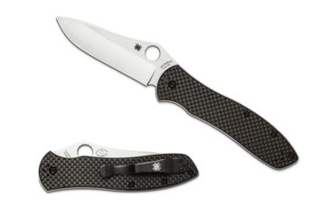 Image of Spyderco Bradley Folder 2 CF/G-10 Laminate Plain Edge Folding Knife C134CFP2