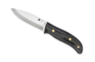 Image of Spyderco Bushcraft G-10 Fine Edge Fixed Blade Knife w/ Leather Sheath FB26GP