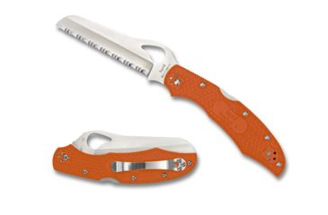 Image of Spyderco Byrd Orange Cara Cara 2 Serrated Folding Lockback Knife, BY17SOR2