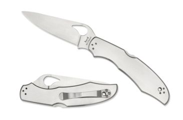 Image of Byrd by Spyderco Cara Cara 2 Folding Knife, 95 mm, Stainless Steel Plain Blade, Stainless Steel Handle, BY03P2