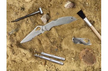 Image of Byrd by Spyderco Cara Cara 2 Folding Knife, 95 mm, Stainless Steel Partially Serrated Blade, Stainless Steel Handle, BY03PS2