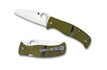 Image of Spyderco Caribbean Folding Knife, 3.7in, LC200N, Spyder, Drop Point Blade, G-10, Black/Yellow Handle, C217GPSF