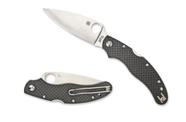 Image of Spyderco Clay 3.5 Carbon Fiber Knife, ZDP-189 PlainEdge C144CFPE