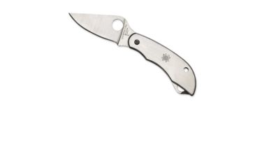Image of Spyderco ClipiTool Folding Knife, 2.01in, 8Cr13MoV, Clip Point Plain/Serrated Blade, Stainless Steel, Silver Handle, C176P&amp;S