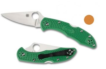 Image of Spyderco Delica 4 Lightweight HAP40 Plain Edge Folding Knife, Burnt Orange C11FPBORE