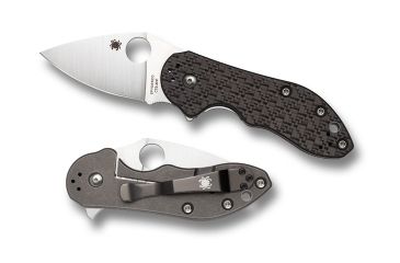 Image of Spyderco Dice Flipper Folding Knife,Titanium PlainEdge Blade,Laminate Handle C182CFTIP