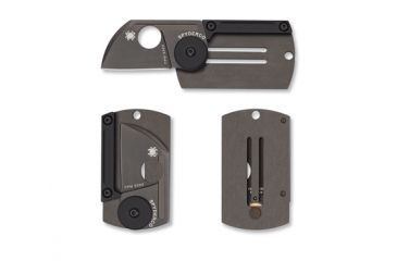 Image of Spyderco Dog Tag Folder Black Blade Plain Edge Knife C188ALTIBBKP