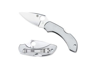 Image of Spyderco Dragonfly 2 Lightweight Folding Knife, 2.313in, VG-10, Plain Leaf Blade, Stainless Steel Handle, C28P