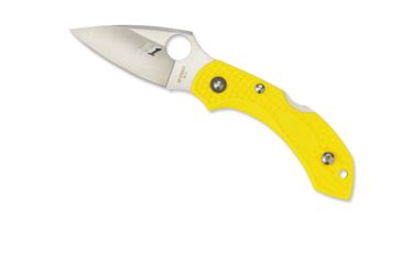 Image of Spyderco Salt Dragonfly 2 Folding Knife, 2.25in, H-2 Steel, Leaf Blade, FRN Yellow Handle, C28PYL2