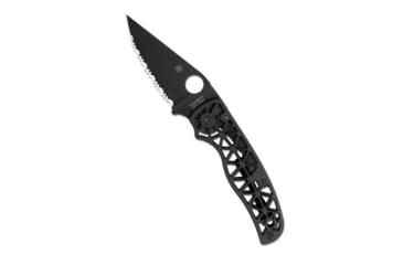 Image of Spyderco Edgerati Folding Knife, 3.57in, CPM S30V, DLC, Clip Point, Aluminum, Black Handle, 716104017973