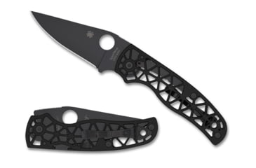 Image of Spyderco Edgerati Folding Knife, 3.57in, CPM S30V, Clip Point, DLC, Aluminum, Black Handle, 716104017966