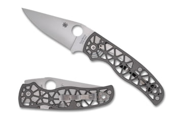 Image of Spyderco Edgerati Folding Knife, 3.57in, CPM S30V, Satin, Clip Point Blade, Aluminum, Metalic Handle, 716104017942
