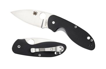 Image of Spyderco Efficient Folding Knife, 3in, 8Cr13MoV, Leaf Blade, Fiberglass-Reinforced Nylon, Black Handle, C216GP