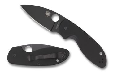 Image of Spyderco Efficient Folding Knife, 3in, 8Cr13MoV, Drop Point Blade, PlainEdge, G-10 Black Handle, C216GPBBK